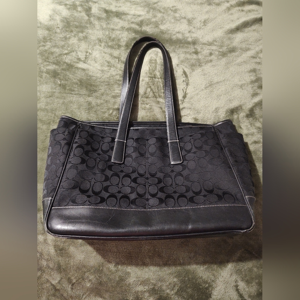Coach Black Signature Tote Bag